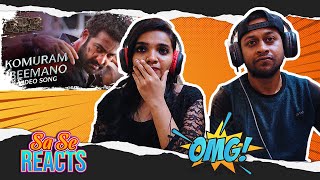 KOMURAM BEEMANO Tamil Video Song REACTION  RRR  NTR Ram Charan SS Rajamouli MUMBAI TAMIL COUPLE [upl. by Darra702]