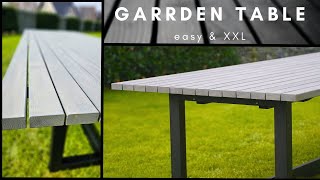 Gartentisch XXL selber bauenGarden Table DIY GartentischTisch aus HolzGarten ideen [upl. by Asiole]