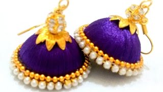 How to make Silk Thread Jhumkas [upl. by Auehsoj]