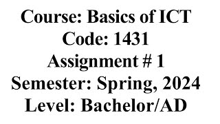 1431 Assignment 1 Spring 2024 English aiou Assignment [upl. by Flieger920]