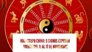 HOROSCOPO CHINO 5 SIGNOS ESPERAN SUERTE DEL 11 AL 17 DE NOVIEMBRE [upl. by Latsyrhc]