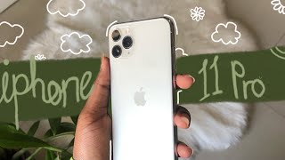 ☁️iPhone 11 Pro aesthetic unboxing  ASMR 256gb whitesilver 2021 plus260 tech [upl. by Moraj]