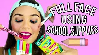 FULL FACE USING ONLY SCHOOL SUPPLIES Challenge NataliesOutlet [upl. by Meghan]