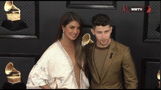 Priyanka Chopra and Nick Jonas arrive at 2020 GRAMMY Awards Red carpet [upl. by Laundes]