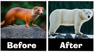 TimeLapse Polar Bear Evolution From Arctoidea Weasel Like to Bear With AI [upl. by Ylenats]