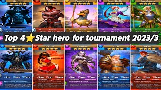 Top 4 star hero empires and puzzles 2023march [upl. by Asserak]