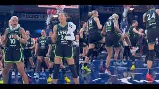 Minnesota Lynx hit their victory dance after getting a win over the New York Liberty [upl. by Aerdma]