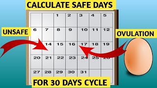 How to Calculate Safe Days Fertile daysovulation days a 30 day cyclesafe days to avoid pregnancy [upl. by Enomis]