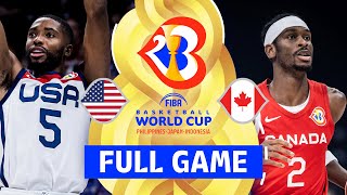 3RD PLACE GAME USA vs Canada  Full Basketball Game  FIBA Basketball World Cup 2023 [upl. by Wei599]