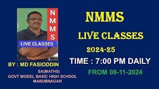 NMMS LIVE CLASS II DAY4 II 16112024 II BY FASI SIR II [upl. by Nodnar]