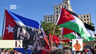 Cuba Marcha en La Habana a favor del Pueblo Palestino [upl. by Eiggam]