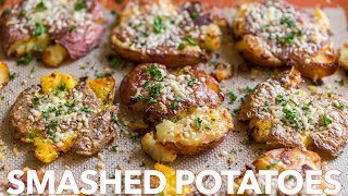 Crispy SMASHED POTATOES  Easy Side Dish [upl. by Eiramyllek]