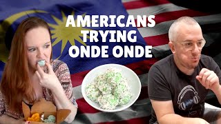 Introducing Malaysian Snacks to Americans  Onde onde kuih [upl. by Akinek]