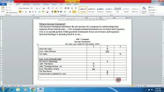 O Level Income Statement Format  Sir Yawar [upl. by Hannahoj822]