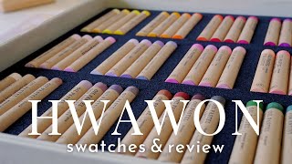 Hwawon Oil Pastels Review amp Swatching 96 Pastel Colors 🌿🖍️ 화원 [upl. by Rahal]