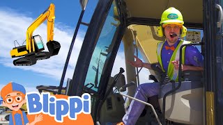 Blippis Excavator Adventure  Learning Construction Vehicles For Kids [upl. by Odraleba915]