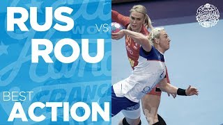 Sens shot pierces through Romanian defence to the goal  Womens EHF EURO 2018 [upl. by Crary639]