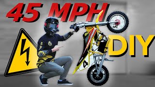 How I built a 45 MPH electric pit bike  Razor MX650 72v Upgrade [upl. by Stefanac]