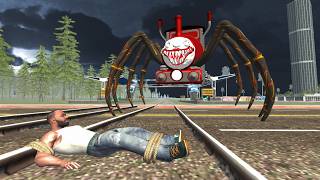 Franklin Fight Choo Choo Charles Train in Indian Bike Driving 3D [upl. by Neruat]