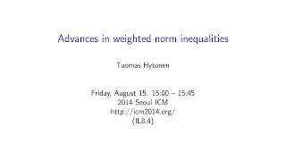 ICM2014 VideoSeries IL84 Tuomas Hytonen on Aug15Fri [upl. by Roxana]