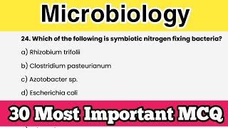 Microbiology MCQ Questions Answers  30 Most Important Questions [upl. by Miun]