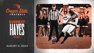 Oregon State Football Interview Everett Hayes 8324 [upl. by Ledah526]