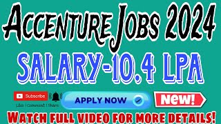 Accenture Recruitment Jobs 2024 Hiring as Quality Engineer Salary – up to 10 4 LPA [upl. by Yaluz]