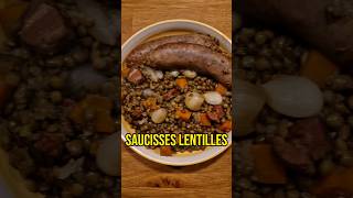 Saucisses lentilles  recette foodie food foodlover cuisine recettefacile shortscooking diy [upl. by Neroc]