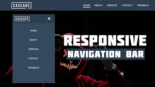 Responsive Navigation Menu Bar using HTML amp CSS  CSS Media Query [upl. by Sigsmond425]