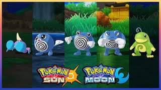 Pokemon Sun amp Moon  CrabrawlerPoliwagPoliwhirlPoliwrath amp Politoed Locations [upl. by Youngman]