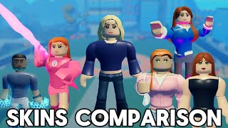 Lauren and skins comparison showcase Updated version Heroes online world roblox [upl. by Ralina]