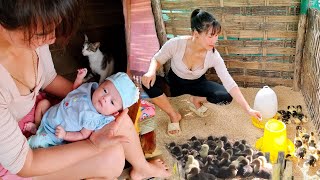 Single Mother  Building a duck coop Going to the market and taking care of the children  Farm [upl. by Aretha899]