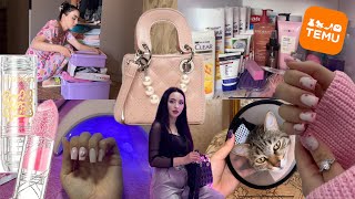 ÖZÜMƏ EVDƏ GEL LAK 💅🏻 TEMU BAĞLAMA GƏLİB 🧡VLOG Ayka 14 [upl. by Ocirne]