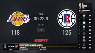 Lakers  Clippers NBA on ESPN Live Scoreboard [upl. by Weitman]