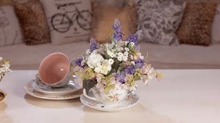 Teacup Floral Arrangement Floristry Tutorial [upl. by Marget]