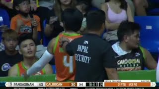 Irven Palencia Ejected after disqualifying foul for Punching Ralph Robin  Caloocan vs Pangasinan [upl. by Nnahsal145]