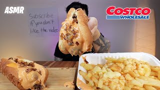 ASMR EATING AnimalStyle Costco Hot Dogs and Poutine No Talking [upl. by Idolem]