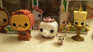 Cogsworth Lumiere and Mrs Potts and Chip Beauty and the Beast Funko Pop Figures [upl. by Adnoel]