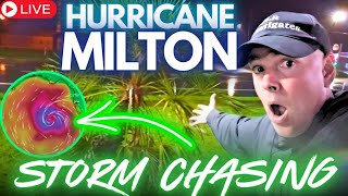 LIVE EYEWALL Florida HURRICANE MILTON Storm Chasing [upl. by Yecaj]