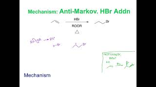 AntiMarkovnikov Addition of HBr to Alkenes – another Radical Reaction [upl. by Vitkun]