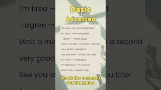 Learn English ｜BASIC vs ADVANCED “Its easy → Its uncomplicated” [upl. by Longerich]