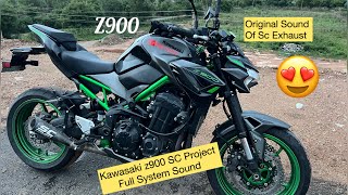 Kawasaki z900 Sc project Full system sound exhaust Z900 kawasaki scproject [upl. by Dnanidref]