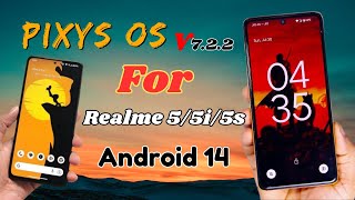 prixy os custom rom for realme 55i5s  Andriod 14  Realme 5 Series  Review [upl. by Tuck]