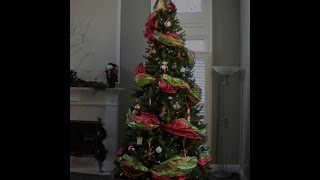 How to Decorate The Perfect Christmas Tree Using Wide Ribbon Garland [upl. by Catina]