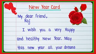 Happy New Year card writing 2024  Happy New Year greetings card messages  Happy New Year wishes [upl. by Ariait]