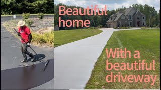 Asphalt Armor The Art of Sealcoating 🔥satisfyingvideo driveway sealcoating asphaltmaintenance [upl. by Ellek]