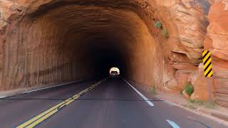 Travelling through Zion National Park from the ZionMt Carmel tunnel on Route 9 Utah [upl. by Darla]