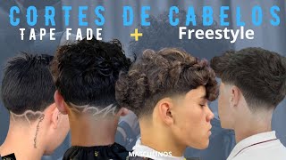 CORTES ✂️ DE CABELOS MASCULINOS  TAPE FADE  CORTE AMÉRICANO  FREESTYLE [upl. by Cost]