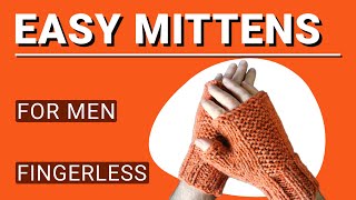 How to knit easy fingerless mittens on circular needles using “Magic Loop” technique Tutorial [upl. by Nnyladnarb]