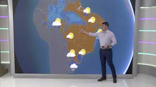 CALOR INTENSO PERSISTE MAS CHUVAS ISOLADAS DÃO ALÍVIO AO SUDESTE E CENTROOESTE [upl. by Cates116]